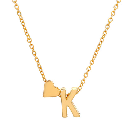 Heart Letter Necklace and Bracelet Set