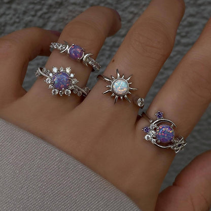 Celestial Opal Ring Set