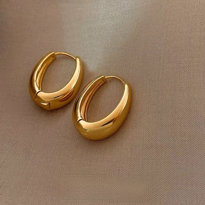 Gold Geometric Earrings with Pearl Accents