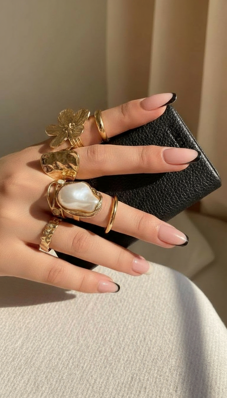 Baroque Lava Pearl Gemstone Open Ring