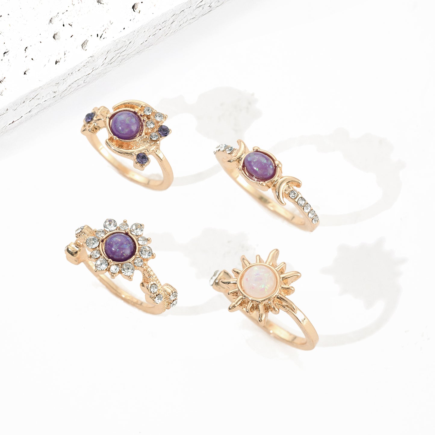 Celestial Opal Ring Set