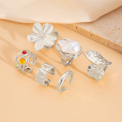 Baroque Lava Pearl Gemstone Open Ring