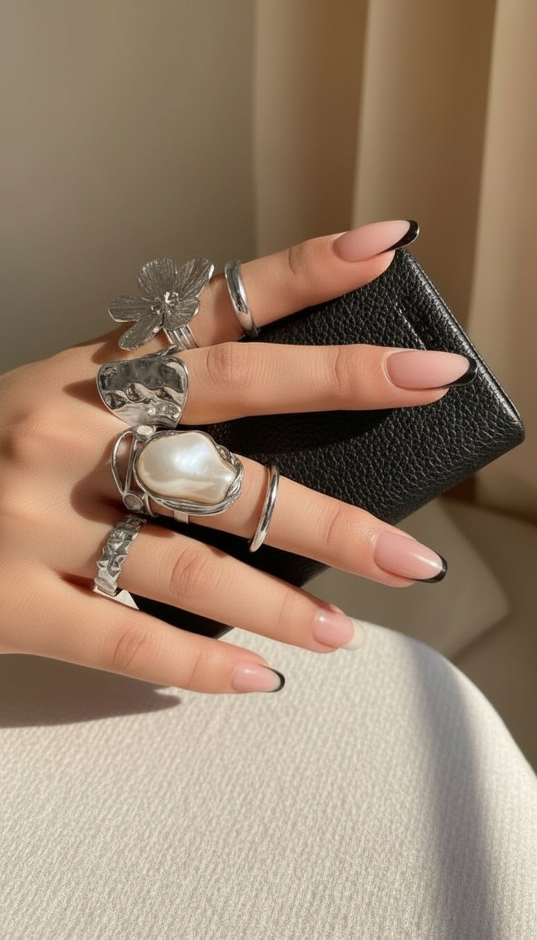 Baroque Lava Pearl Gemstone Open Ring