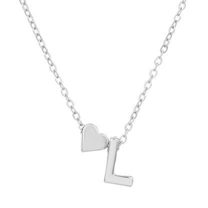Heart Letter Necklace and Bracelet Set