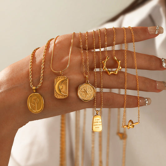 Women's Metal Pendant Titanium Steel Necklace